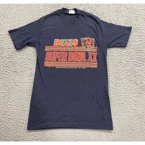Chicago Bears Shirt Mens Small Blue NFL Football Super Bowl XX Signal VTG 80 USA